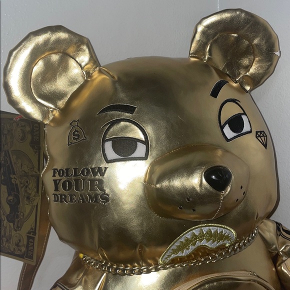 Spray ground Gold Bear limited edition Backpack - Picture 7 of 13